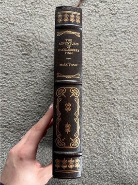 VINTAGE 1979 Franklin Library Huckleberry Finn - Leather & Gold - Mark Twain